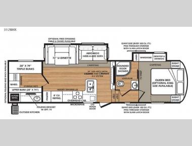 Floorplan - 2016 Forest River RV Wildcat 312BHX