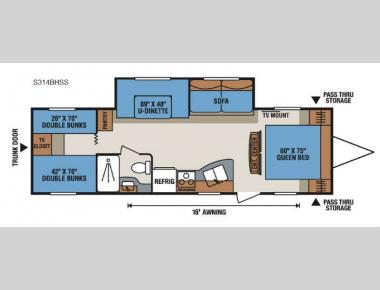 Floorplan - 2017 KZ Sportsmen Show Stopper LE S314BHSS