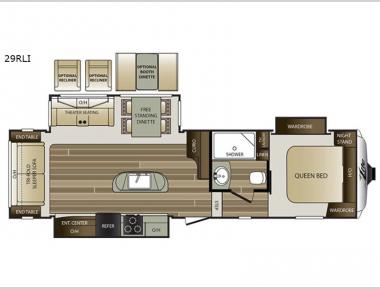 Floorplan - 2017 Keystone RV Cougar X-Lite 29RLI