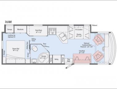 Floorplan - 2017 Winnebago Vista 31BE