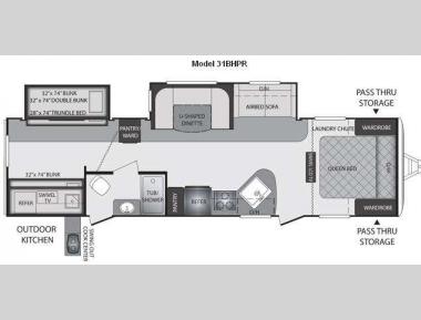 Floorplan - 2012 Keystone RV Premier Ultra Lite 31BHPR