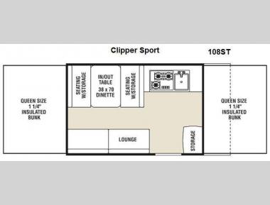 Floorplan - 2013 Coachmen RV Clipper Camping Trailers 108ST Sport