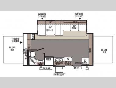 Floorplan - 2014 Forest River RV Rockwood Roo 21SS