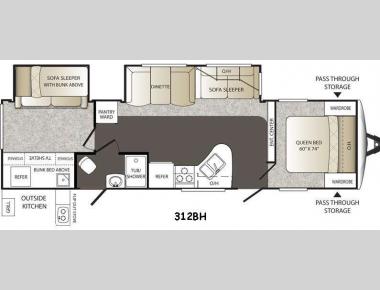 Floorplan - 2015 Keystone RV Outback 312BH