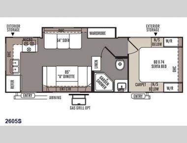 Floorplan - 2015 Forest River RV Rockwood Ultra Lite 2605S