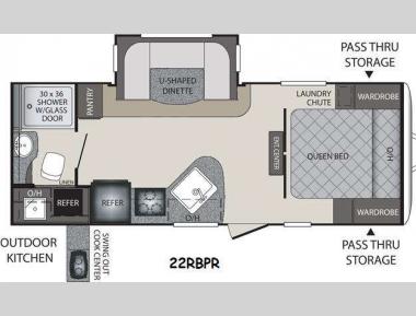 Floorplan - 2015 Keystone RV Premier Ultra Lite 22RBPR