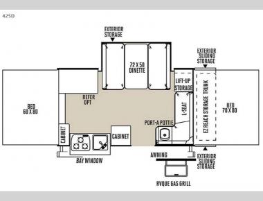 Floorplan - 2015 Forest River RV Flagstaff Classic 425D