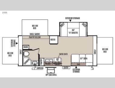 Floorplan - 2015 Forest River RV Rockwood Roo 233S