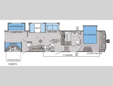 Floorplan - 2015 Jayco Eagle 345BHTS