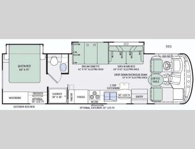 Floorplan - 2016 Thor Motor Coach Windsport 31S