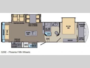 Floorplan - 2016 Shasta RVs Phoenix 32RE