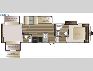 Floorplan - 2016 Keystone RV Cougar 339BHS