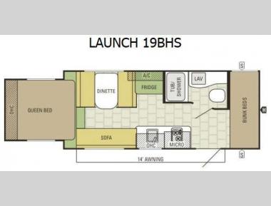 Floorplan - 2017 Starcraft Launch 19BHS
