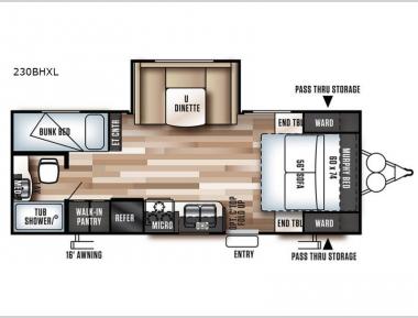 Floorplan - 2017 Forest River RV Wildwood X-Lite 230BHXL