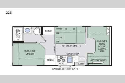 Floorplan - 2017 Thor Motor Coach Four Winds 22E Chevy