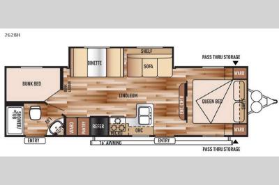 Floorplan - 2016 Forest River RV Salem Cruise Lite 262BHXL