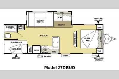 Floorplan - 2013 Forest River RV Salem 27DBUD