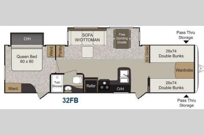 Floorplan - 2014 Keystone RV Passport 32FB Elite