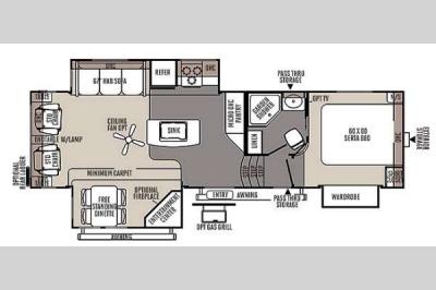 Floorplan - 2014 Forest River RV Flagstaff Classic Super Lite 8528IKWS