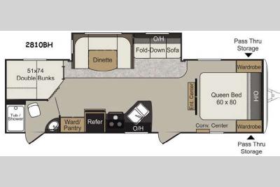 Floorplan - 2015 Keystone RV Passport 2810BH Grand Touring