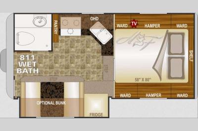 Floorplan - 2015 Northwood Arctic Fox Camper 811 Wet Bath