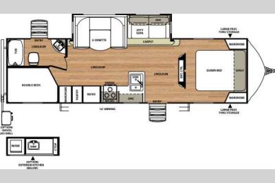Floorplan - 2015 Forest River RV Vibe Extreme Lite 272BHS