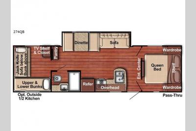 Floorplan - 2017 Gulf Stream RV Ameri-Lite 274QB