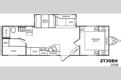 Floorplan - 2008 CrossRoads RV Zinger ZT30BH