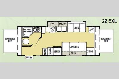 Floorplan - 2011 Forest River RV Wildwood X-Lite 22EXL