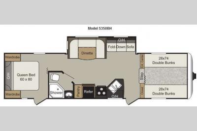 Floorplan - 2013 Keystone RV Passport 5350BH