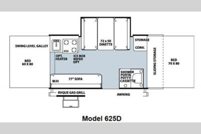 Floorplan - 2013 Forest River RV Flagstaff Classic 625D