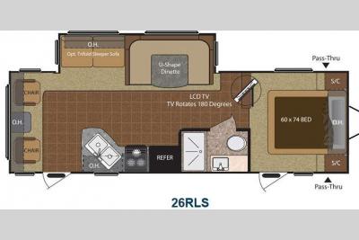 Floorplan - 2013 Keystone RV Hideout 26RLS