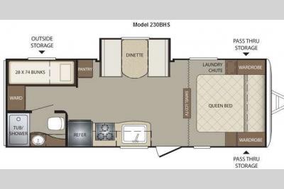 Floorplan - 2013 Keystone RV Bullet 230BHS