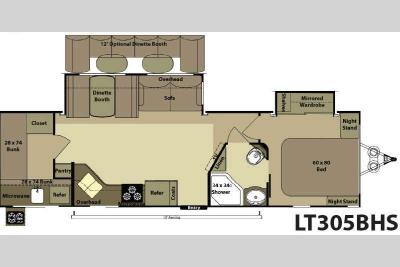 Floorplan - 2013 Open Range RV Light LT305BHS