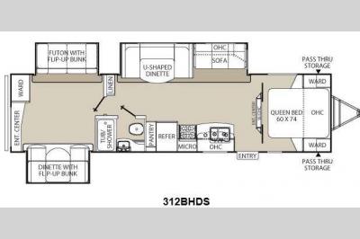 Floorplan - 2014 Coachmen RV Freedom Express 312BHDS