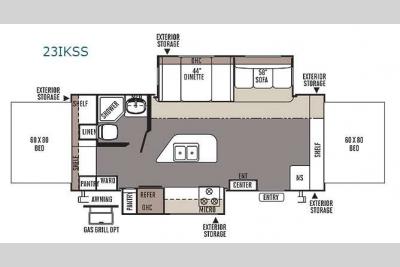 Floorplan - 2014 Forest River RV Flagstaff Shamrock 23IKSS