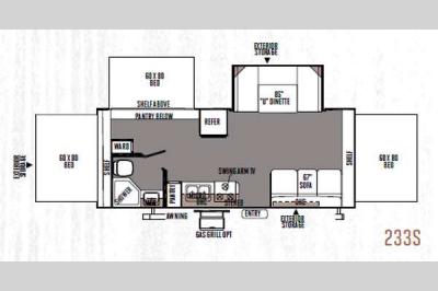 Floorplan - 2014 Forest River RV Rockwood Roo 233S
