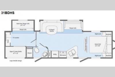 Floorplan - 2014 Winnebago Industries Towables Ultralite 31BDHS