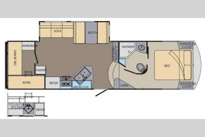 Floorplan - 2014 Shasta RVs Phoenix 28BH