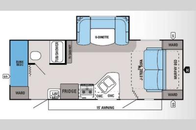 Floorplan - 2014 Jayco White Hawk 23MBH