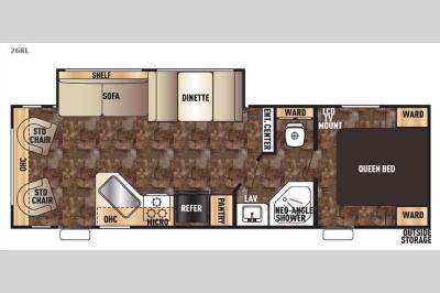 Floorplan - 2015 Forest River RV Cherokee Grey Wolf 26RL