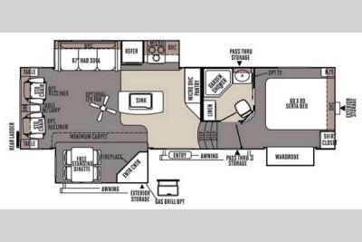 Floorplan - 2015 Forest River RV Rockwood Signature Ultra Lite 8289WS