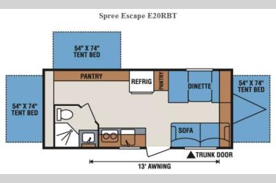 Floorplan - 2015 KZ Spree Escape E20RBT