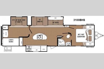 Floorplan - 2015 Dutchmen RV Aspen Trail 3100BHS