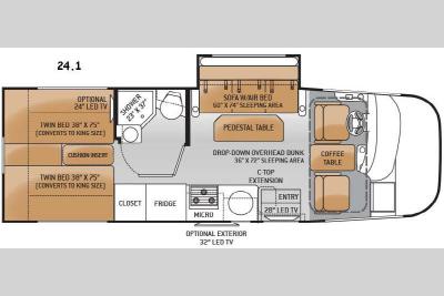 Floorplan - 2015 Thor Motor Coach Vegas 24.1