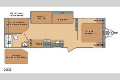 Floorplan - 2015 Shasta RVs Oasis 26DB