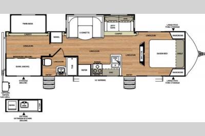 Floorplan - 2015 Forest River RV Vibe Extreme Lite 308BHS