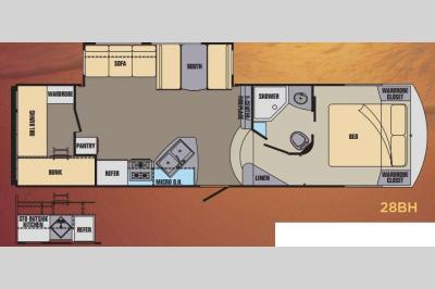 Floorplan - 2014 Shasta RVs Phoenix Rise 28BH