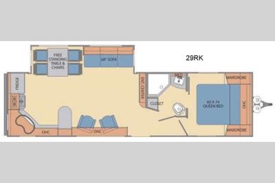 Floorplan - 2015 Shasta RVs Revere 29RK