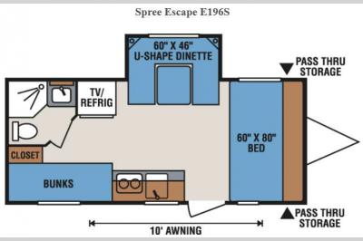 Floorplan - 2016 KZ Spree Escape E196S